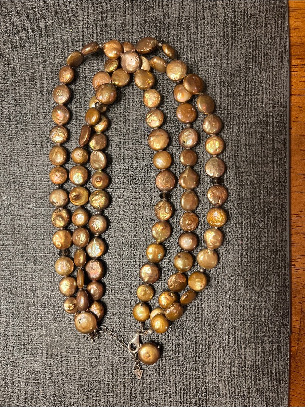 925 Bronze brown coin pearls